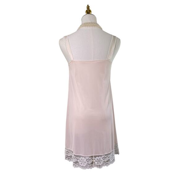 Vintage 60s Coquette Pastel Pink Nylon Lacy Babydoll Nightgown Women’s Size S - Picture 8 of 10